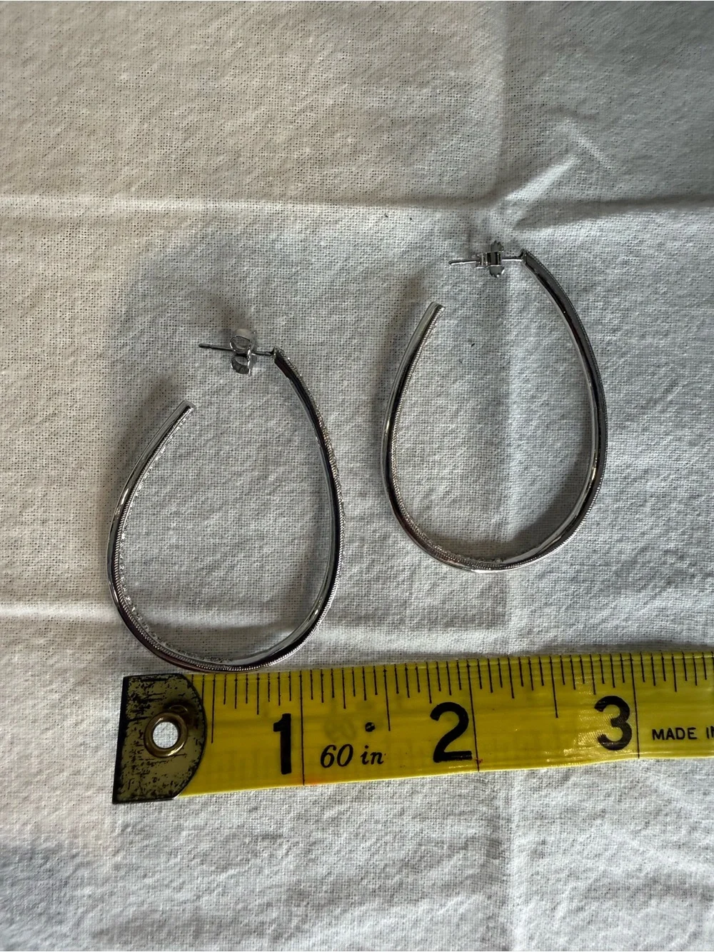 Nordstrom Silver-Tone Cubic Zirconia Bar Hoop Earrings